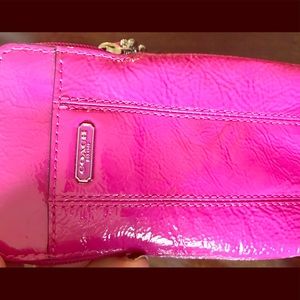 Coach hot pink cell phone wristlet